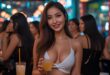 Vibrant Manila nightlife scene with bright lights and lively streets at night